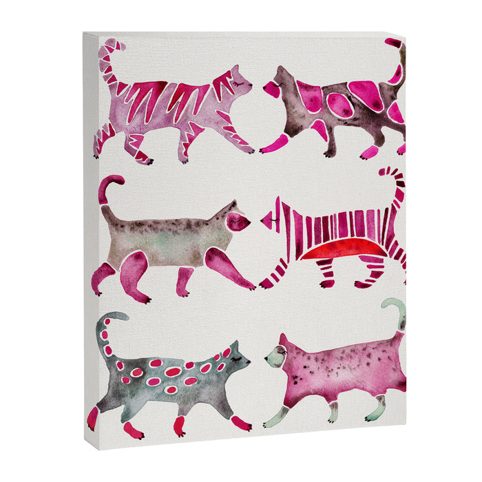 Cat Collection - Magenta Palette Canvas Print Gallery Image 1