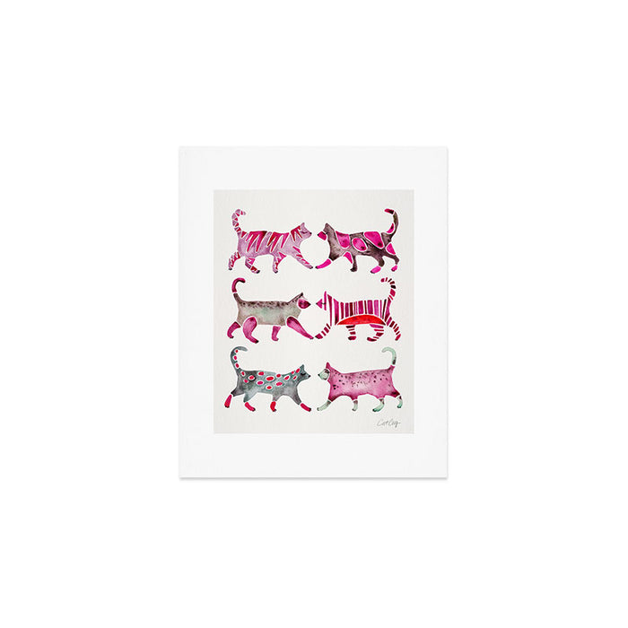 Cat Collection - Magenta Palette Art Print Gallery Image 1