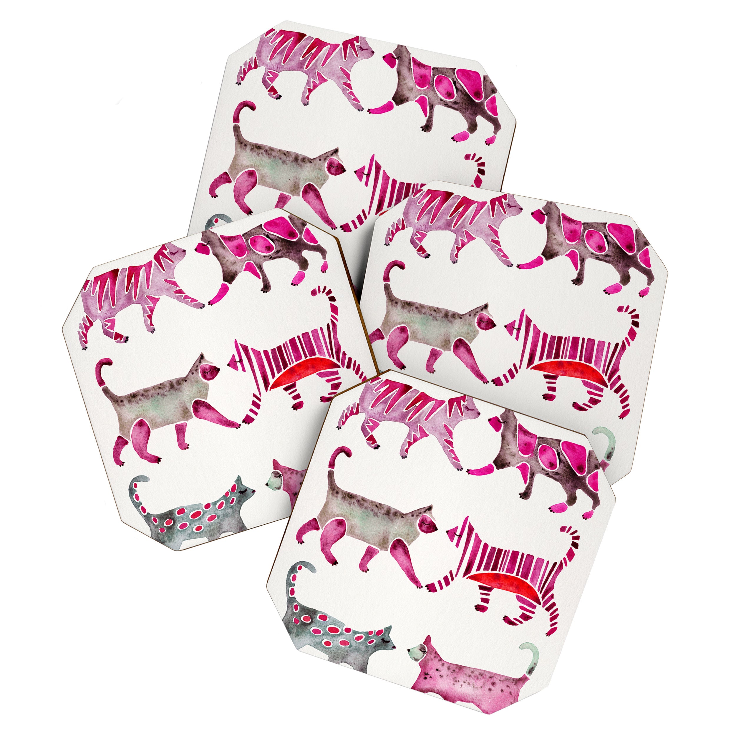 Cat Collection - Magenta Palette Coaster Gallery Image 1