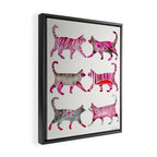 Cat Collection - Magenta Palette Framed Canvas Print Gallery Image 2