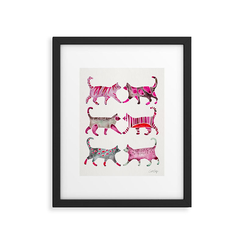 Cat Collection - Magenta Palette Framed Art Print Gallery Image 6