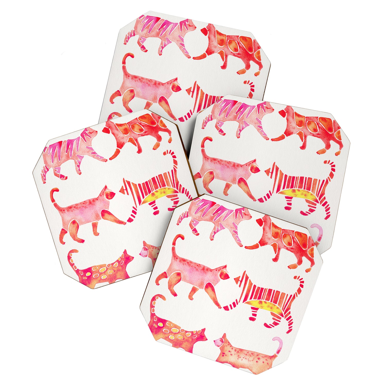 Cat Collection - Pink Palette Coaster Gallery Image 1