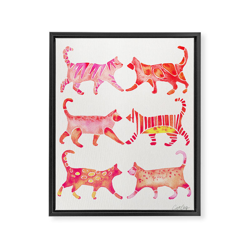 Cat Collection - Pink Palette Framed Canvas Print Gallery Image 8