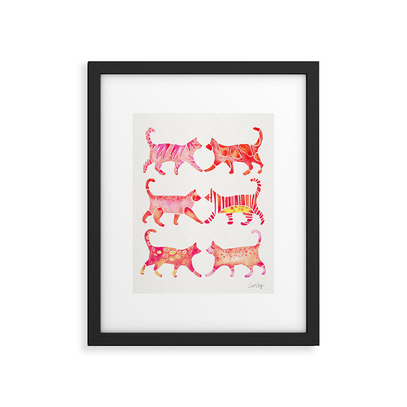 Cat Collection - Pink Palette Framed Art Print Gallery Image 4