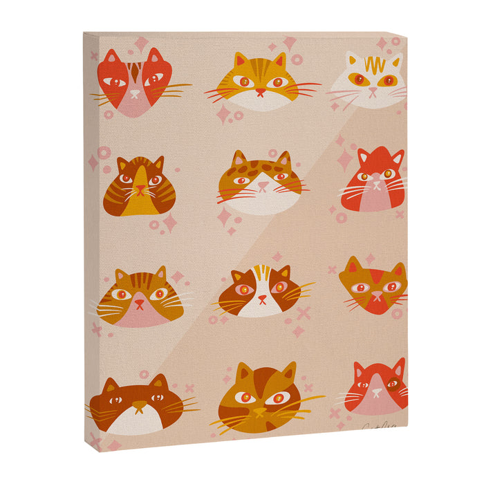 Cat Faces Collection - Retro Canvas Print Gallery Image 1
