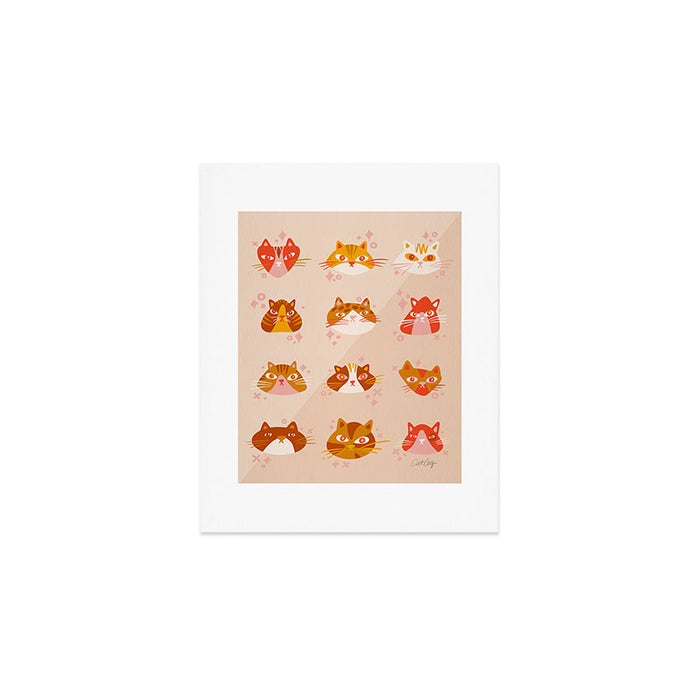 Cat Faces Collection - Retro Art Print Gallery Image 1