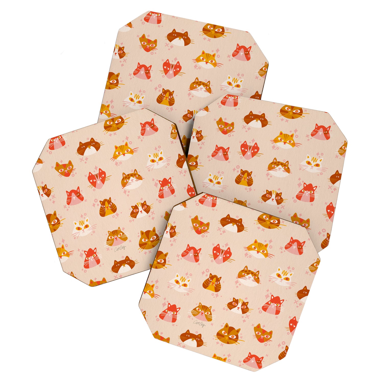 Cat Faces Collection - Retro Coaster Gallery Image 1