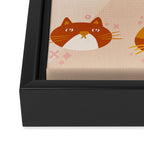 Cat Faces Collection - Retro Framed Canvas Print Gallery Image 3