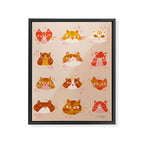 Cat Faces Collection - Retro Framed Canvas Print Gallery Image 8