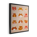 Cat Faces Collection - Retro Framed Canvas Print Gallery Image 2