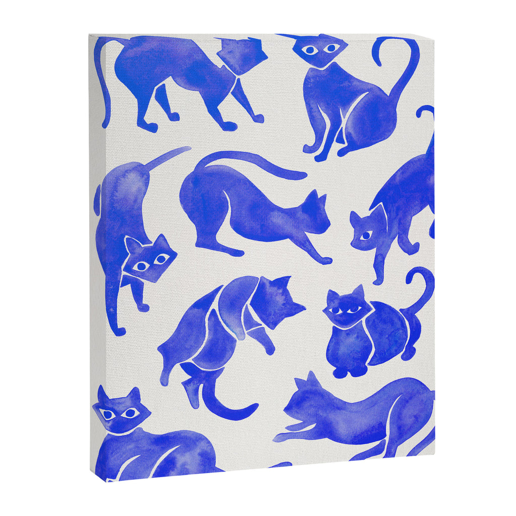 Cat Positions - Blue Palette Canvas Print Gallery Image 6