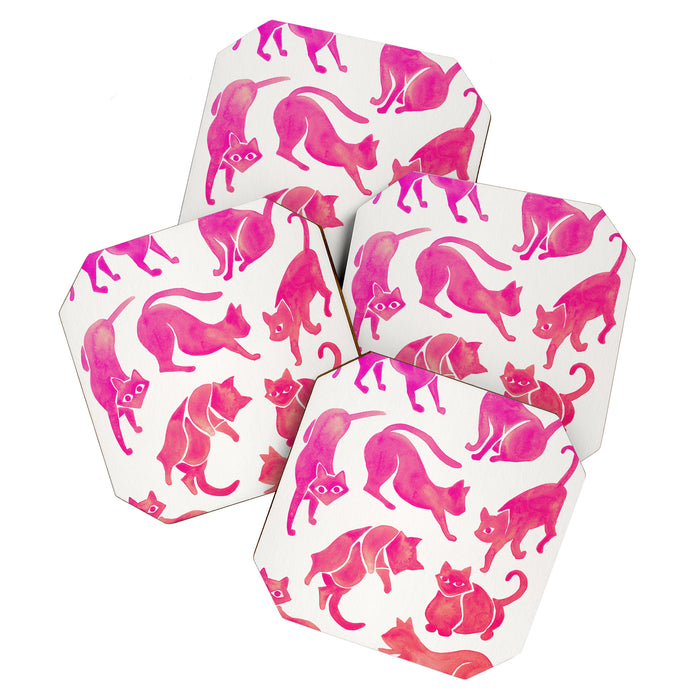 Cat Positions - Pink OmbrÃ© Palette Coaster Gallery Image 1