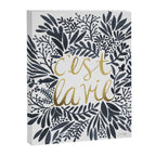 C'est la Vie - Grey & Gold Canvas Print Gallery Image 8