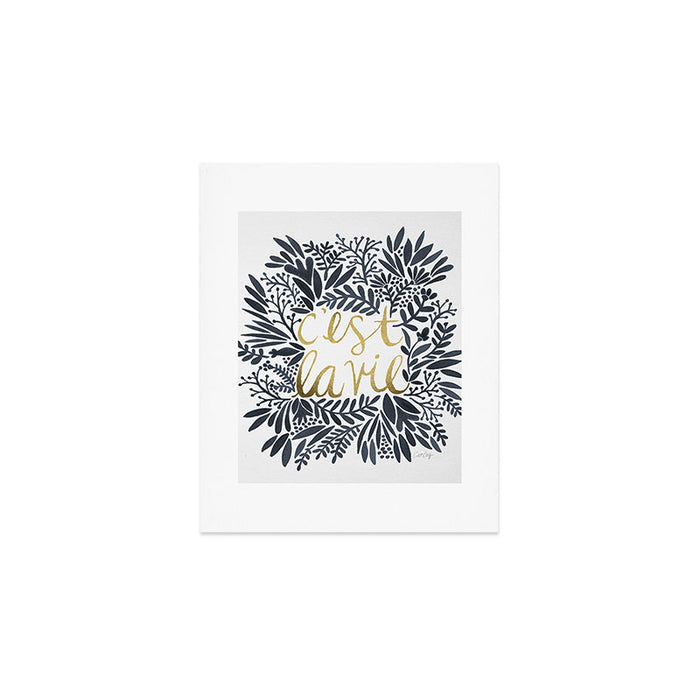 C'est la Vie - Grey & Gold Art Print Gallery Image 1