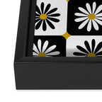 Checkered Daisies - Black & White Framed Canvas Print Gallery Image 3