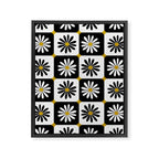 Checkered Daisies - Black & White Framed Canvas Print Gallery Image 8