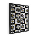 Checkered Daisies - Black & White Framed Canvas Print Gallery Image 2