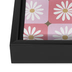 Checkered Daisies - Blush & Gold Framed Canvas Print Gallery Image 3