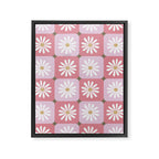 Checkered Daisies - Blush & Gold Framed Canvas Print Gallery Image 8