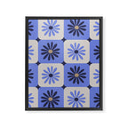 Checkered Daisies - Periwinkle Framed Canvas Print Gallery Image 8