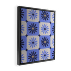 Checkered Daisies - Periwinkle Framed Canvas Print Gallery Image 2