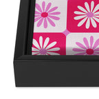 Checkered Daisies - Pink Framed Canvas Print Gallery Image 3