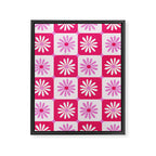 Checkered Daisies - Pink Framed Canvas Print Gallery Image 8