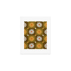 Checkered Daisies - Retro & Olive Art Print Gallery Image 1