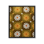 Checkered Daisies - Retro & Olive Framed Canvas Print Gallery Image 8