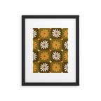 Checkered Daisies - Retro & Olive Framed Art Print Gallery Image 6