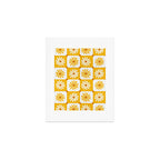 Checkered Daisies - Yellow Art Print Gallery Image 1