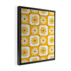 Checkered Daisies - Yellow Framed Canvas Print Gallery Image 2