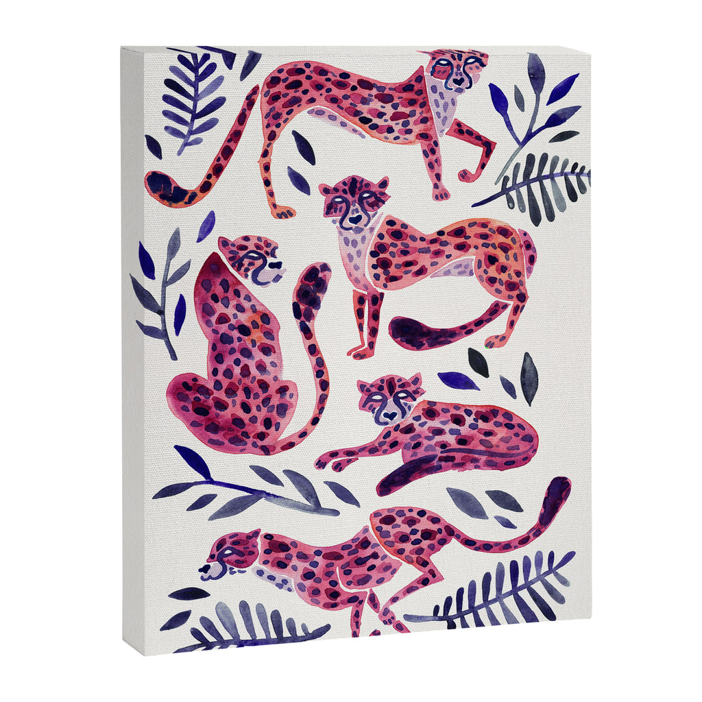 Cheetah Collection - Mauve & Indigo Canvas Print Gallery Image 6