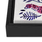 Cheetah Collection - Mauve & Indigo Framed Canvas Print Gallery Image 3