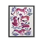 Cheetah Collection - Mauve & Indigo Framed Canvas Print Gallery Image 6