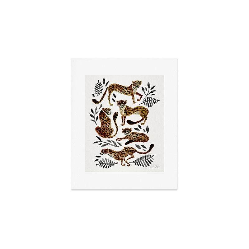 Cheetah Collection - Mocha & Black Palette Art Print Gallery Image 1