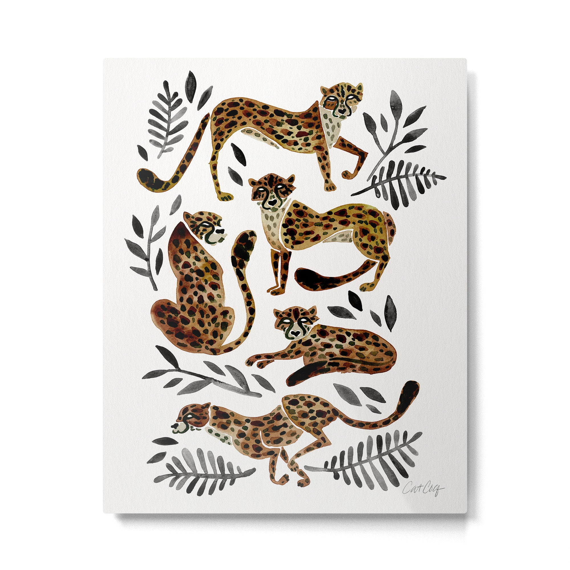 Cheetah Collection - Mocha & Black Palette Metal Print Gallery Image 6