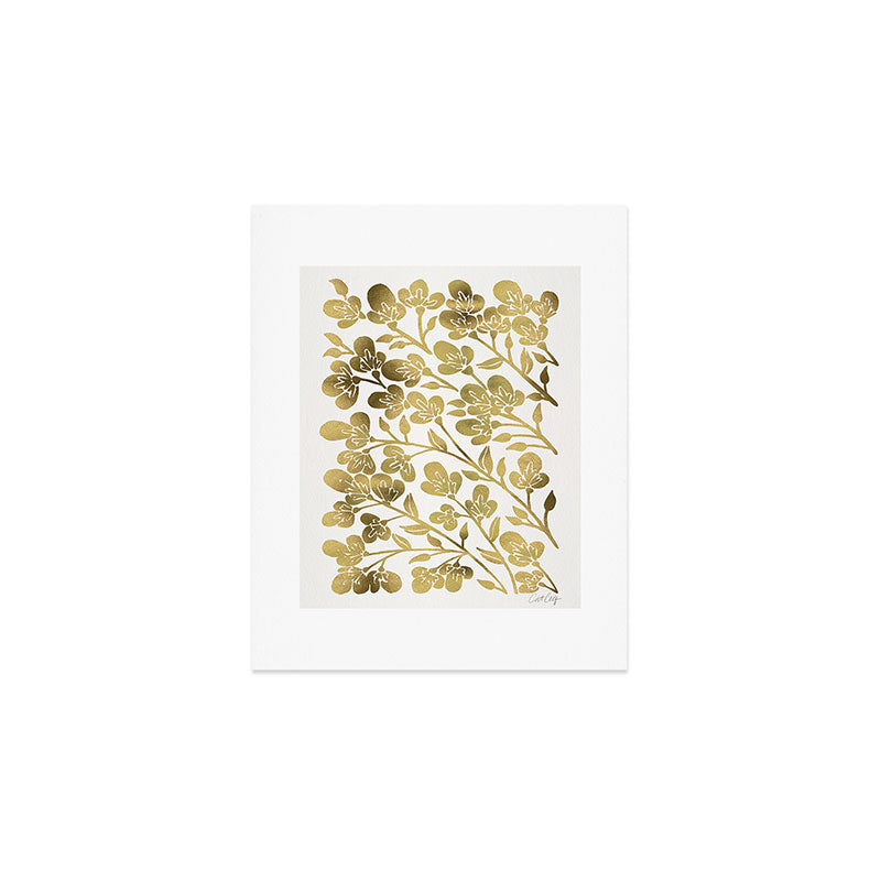 Cherry Blossoms - Gold Palette Art Print Gallery Image 1