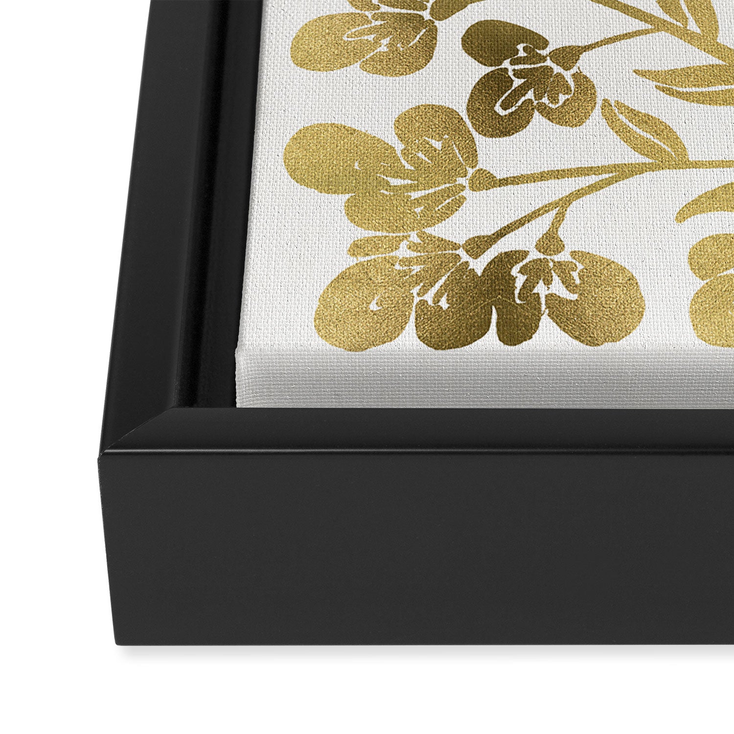 Cherry Blossoms - Gold Palette Framed Canvas Print Gallery Image 3