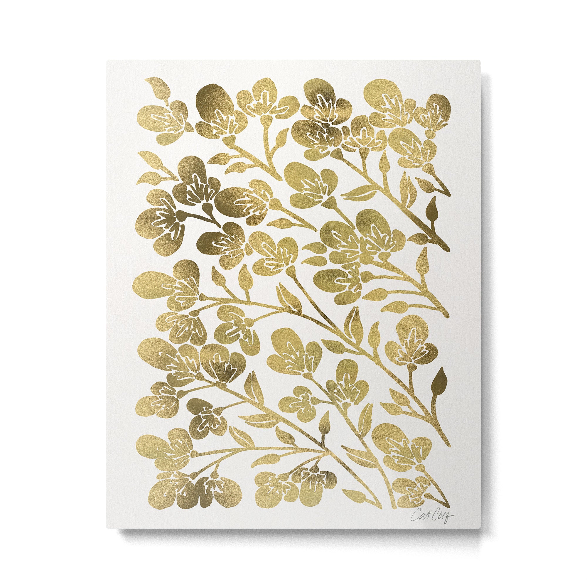 Cherry Blossoms - Gold Palette Metal Print Gallery Image 4
