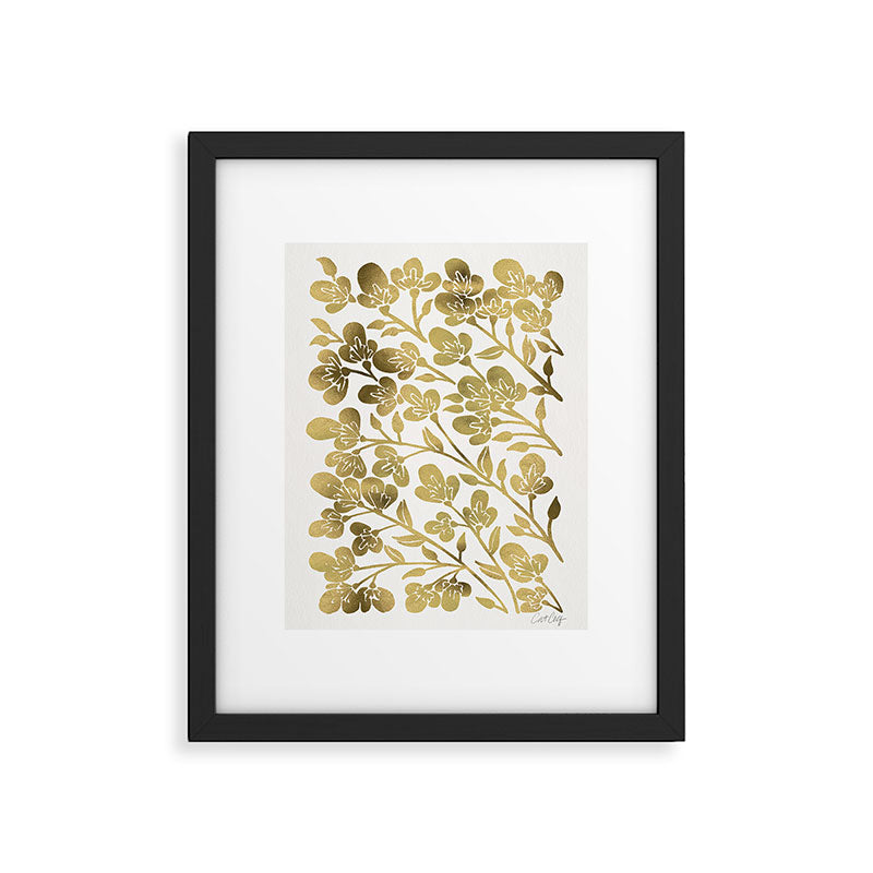 Cherry Blossoms - Gold Palette Framed Art Print Gallery Image 5