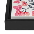 Cherry Blossoms - Pink & Black Palette Framed Canvas Print Gallery Image 3