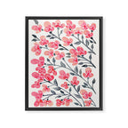 Cherry Blossoms - Pink & Black Palette Framed Canvas Print Gallery Image 8
