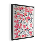 Cherry Blossoms - Pink & Black Palette Framed Canvas Print Gallery Image 2