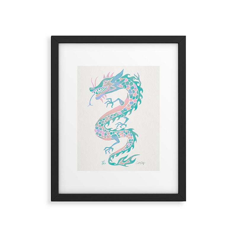 Chinese Dragon â 90s Pastel Palette Framed Art Print Gallery Image 5