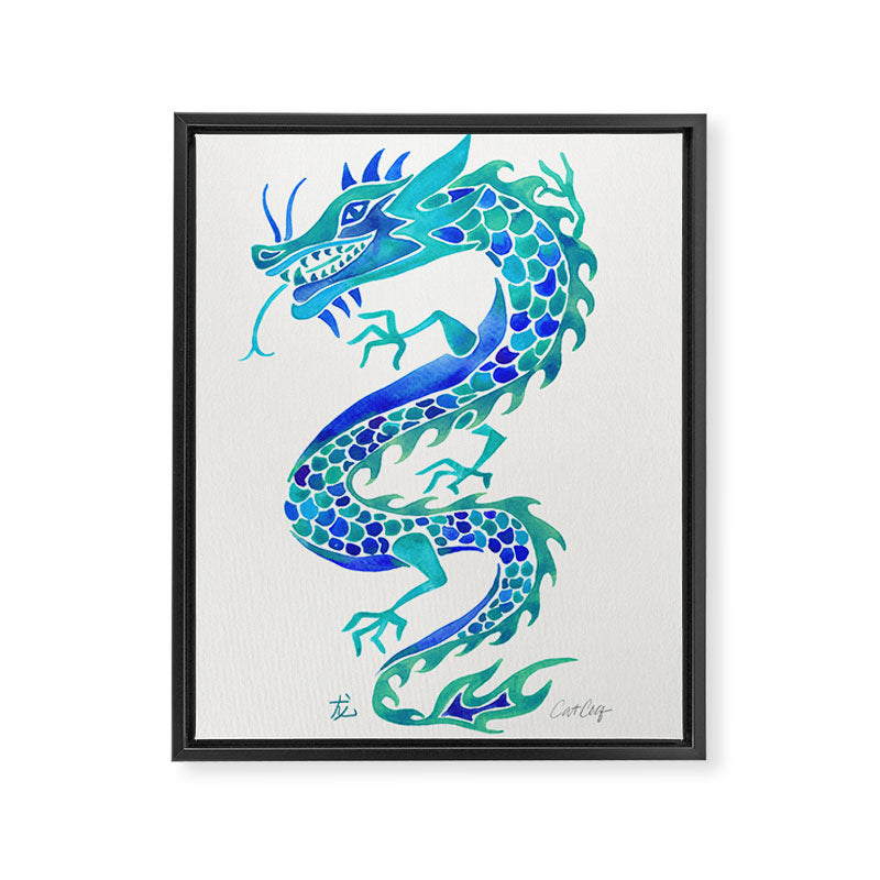 Chinese Dragon - Blue Palette Framed Canvas Print Gallery Image 6