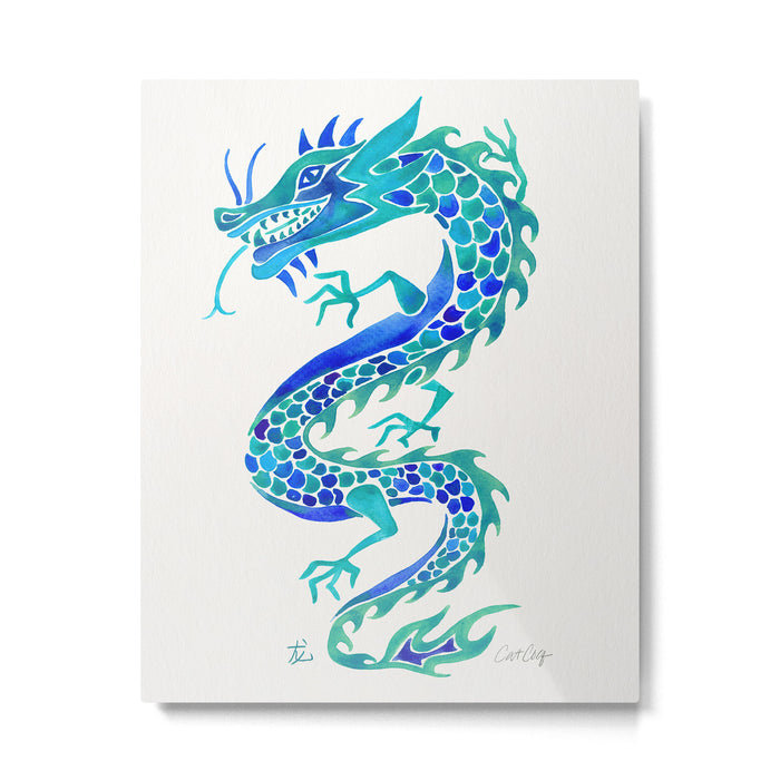 Chinese Dragon - Blue Palette Metal Print Gallery Image 1