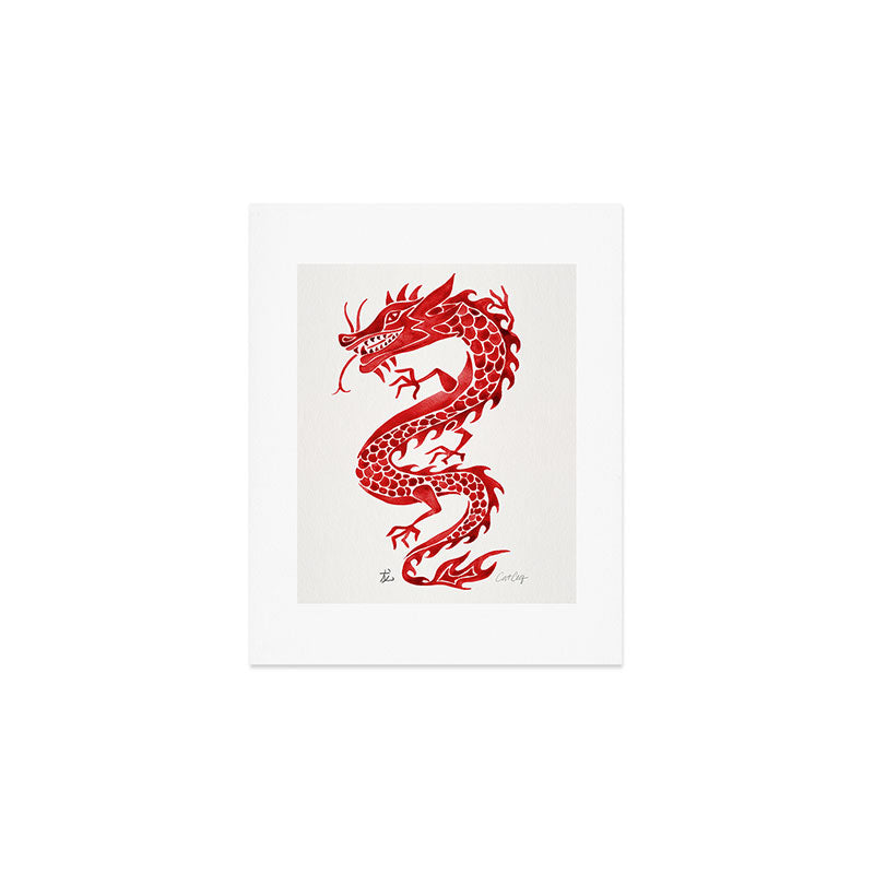 Chinese Dragon - Crimson Palette Art Print Gallery Image 1