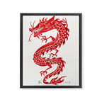 Chinese Dragon - Crimson Palette Framed Canvas Print Gallery Image 6