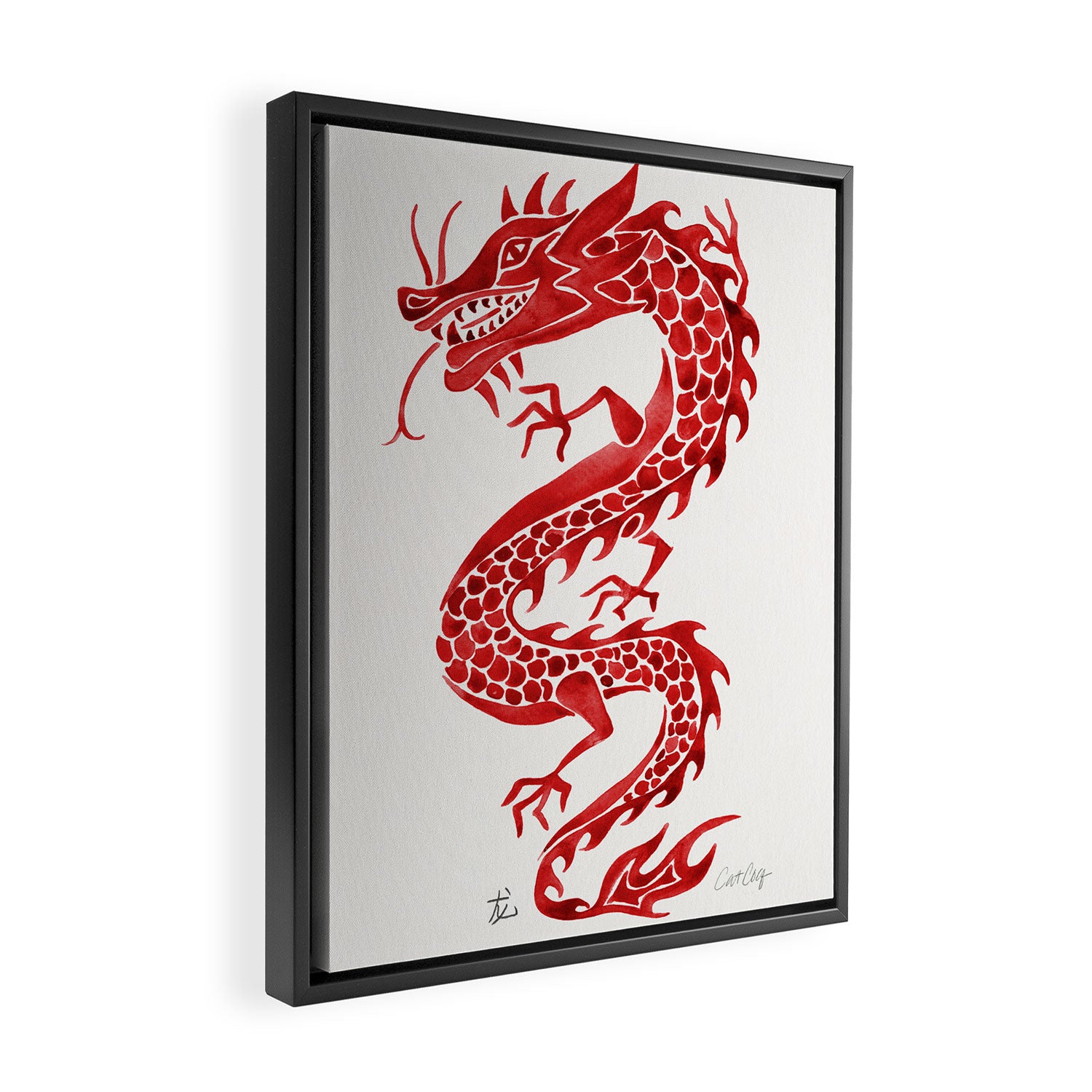 Chinese Dragon - Crimson Palette Framed Canvas Print Gallery Image 2